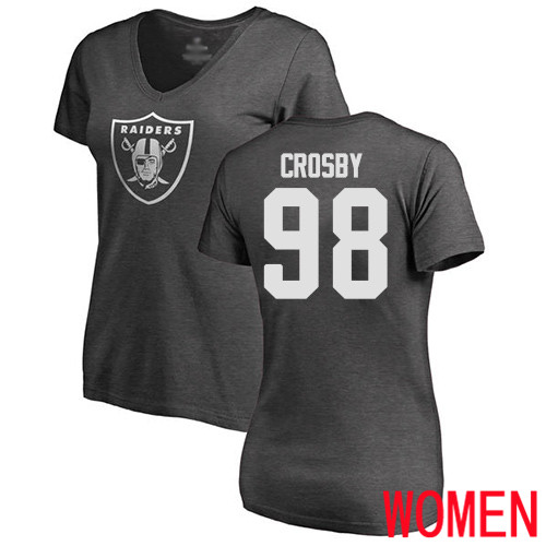 Oakland Raiders Ash Women Maxx Crosby One Color NFL Football #98 T Shirt